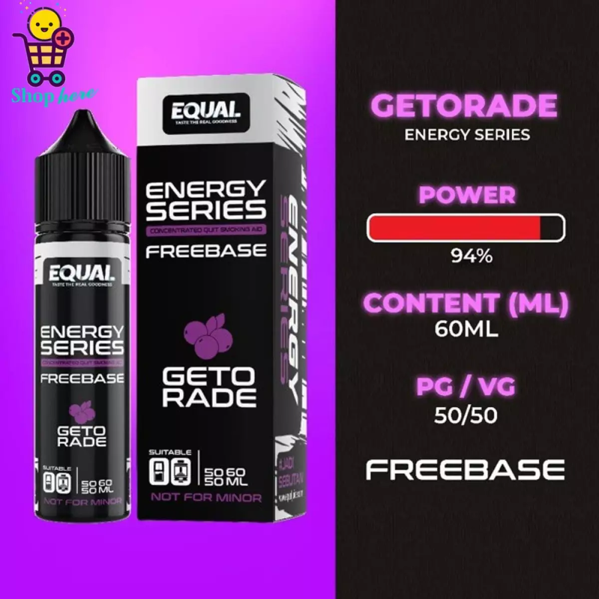 Equal Energy Series Freebase 60ml Buy Now Genuine Stock - Image 6