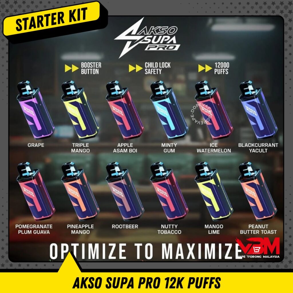 Akso Supa Cartridges 12000 Puff For Akso Supa Pro / Supa Nova 12k Pre ...