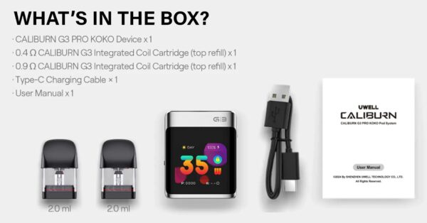 UWELL Caliburn G3 Pro Koko Pod Kit Genuine Stock Buy Now - Image 4
