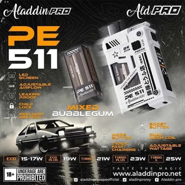 ALADDIN PRO PE511 18000 PUFFS Pre-Filled Cartridge Genuine Stock Buy Now - Image 5