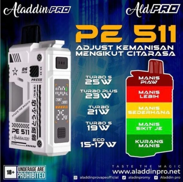 ALADDIN PRO PE511 18000 PUFFS Pre-Filled Cartridge Genuine Stock Buy Now - Image 4