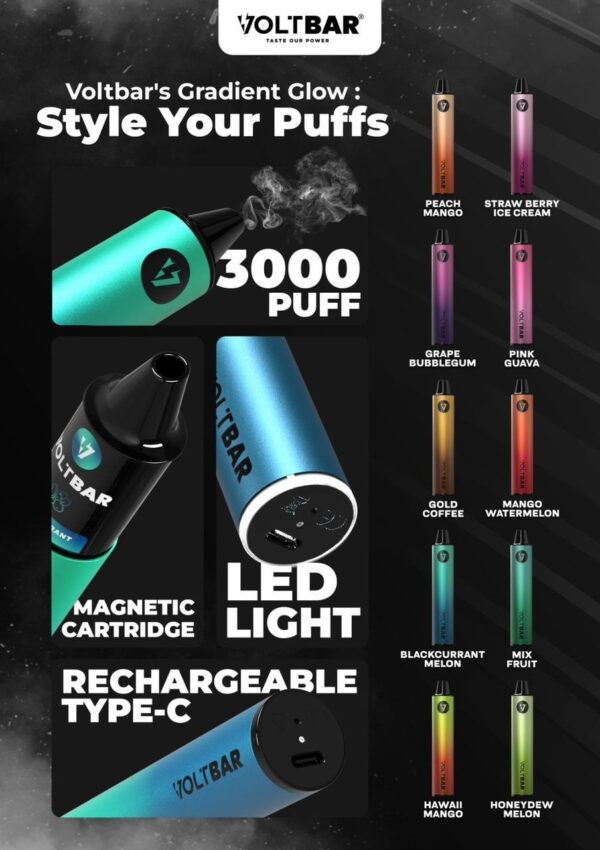 Volt stick 3000 Puff Starter Kit Pack by VOLT BAR Akta 852 Registered Genuine Stock Buy Now - Image 3