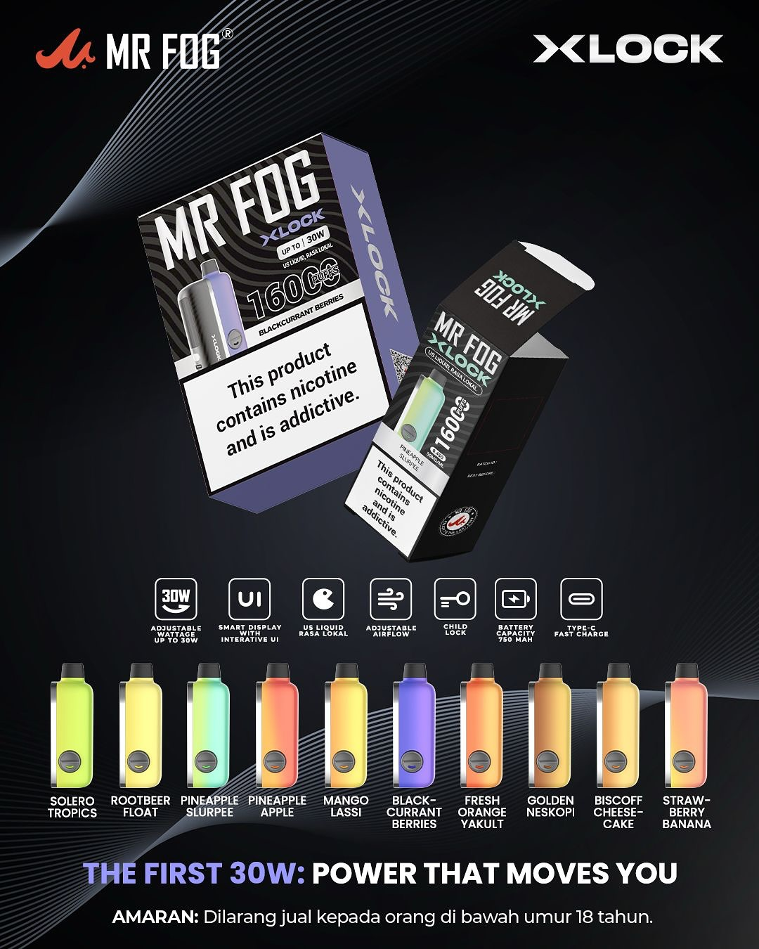MR FOG XLOCK 16000 Disposable Genuine Stock Buy Now - Vape And Go