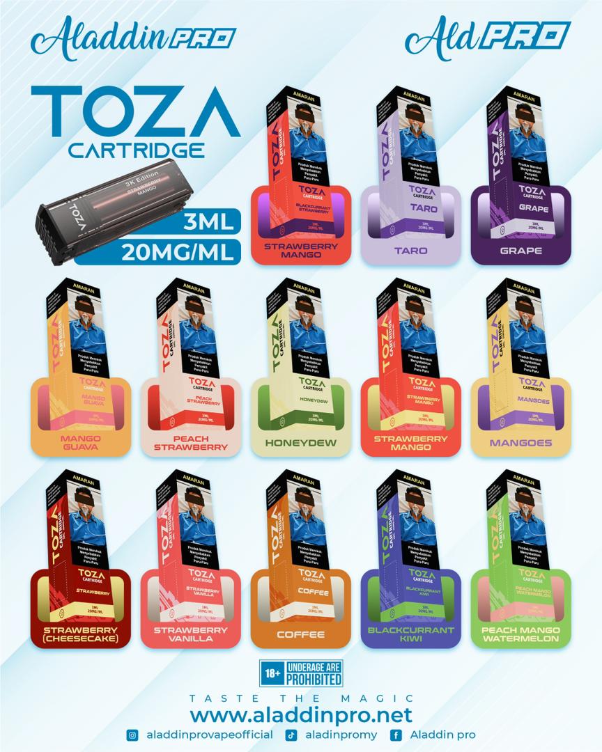 aladdin vape flavours Aladdin Pro Toza 3ml Pre-Filled Cartridge 20mg Akta 852 Registered Genuine  Stock Buy Now