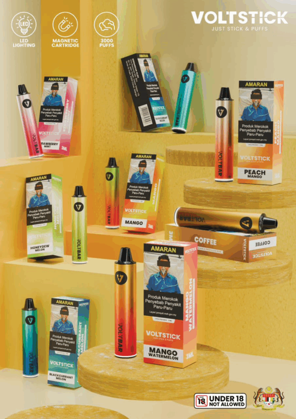Volt stick 3000 Puff Starter Kit Pack by VOLT BAR Akta 852 Registered Genuine Stock Buy Now - Image 4